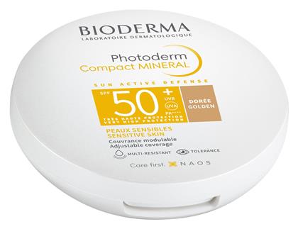 Photoderm Compact Mineral Αδιάβροχη Αντηλιακή Πούδρα Προσώπου SPF50 με Χρώμα Golden 10gr Bioderma