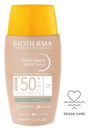 Photoderm Nude Touch Αδιάβροχη Αντηλιακή Κρέμα Προσώπου SPF50 με Χρώμα Light 40ml Bioderma