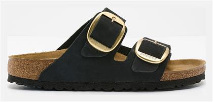 Birkenstock Arizona Big Buckle Δερμάτινα Γυναικεία Σανδάλια Ανατομικά σε Μαύρο Χρώμα από το Plus4u
