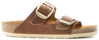 Birkenstock Arizona Big Buckle Oiled Leather Δερμάτινα Γυναικεία Σανδάλια Ανατομικά σε Καφέ Χρώμα από το Favela