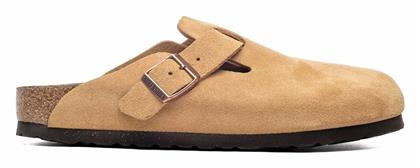 Boston Vl Δερμάτινες Παντόφλες Μπεζ Birkenstock