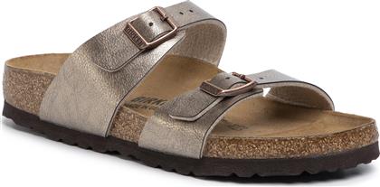 Birkenstock Sydney Birko-Flor Γυναικεία Σανδάλια Ανατομικά σε Χρυσό Χρώμα από το Spartoo
