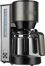 Black & Decker BXCO1000E Προγραμματιζόμενη Καφετιέρα Φίλτρου 1000W Grey από το Media Markt
