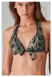 Bikini Τριγωνάκι με Ενίσχυση Animal Print Χακί Blu4u