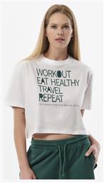 Γυναικείο Αθλητικό Crop T-shirt Λευκό Body Action από το Outletcenter