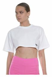 Γυναικείο Αθλητικό Crop Top Κοντομάνικο Λευκό Λευκό Body Action