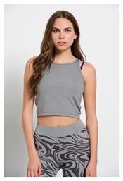 Γυναικείο Αθλητικό Crop Top Αμάνικο Γκρι Γκρι BodyTalk