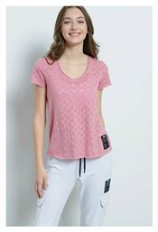 BodyTalk Γυναικείο Αθλητικό T-shirt με V Λαιμόκοψη Ροζ