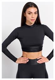 Γυναικείο Crop Top Μακρυμάνικο Καλοκαιρινό Μαύρο BodyTalk