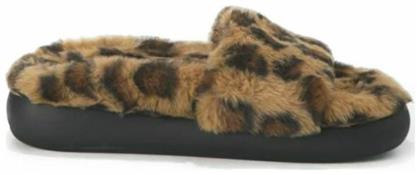 Χειμερινές Γυναικείες Παντόφλες Leopard Brown Buffalo