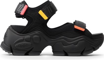 Buffalo London Binary Γυναικεία Σανδάλια Sporty Flatforms σε Μαύρο Χρώμα από το Tsakiris Mallas