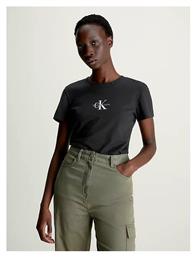 Monogram Γυναικείο T-shirt Μαύρο Calvin Klein από το Modivo