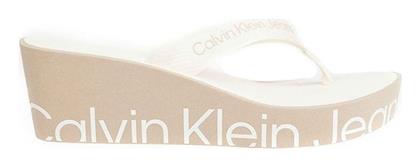 Σαγιονάρες με Πλατφόρμα σε Λευκό Χρώμα Calvin Klein