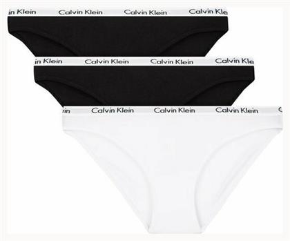 Βαμβακερά Γυναικεία Slip 3Pack Black/White Calvin Klein