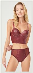 Σετ Εσωρούχων Bralette με Ψηλόμεσο Slip Μπορντό Cansoy
