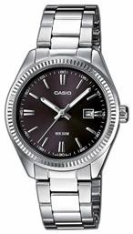 Ρολόι με Ασημί Μεταλλικό Μπρασελέ Casio