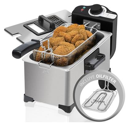 CleanFry 3L Full Inox Φριτέζα Λαδιού με Αποσπώμενο Κάδο 3lt Ασημί Cecotec από το Plus4u