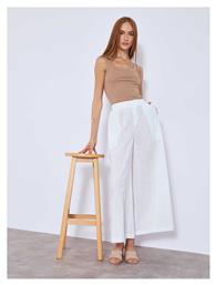 Γυναικεία Λινή Παντελόνα με Λάστιχο Loose Fit Celestino