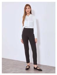Γυναικείο Παντελόνι Ελαστικό Strass Slim Fit Μαύρο Celestino