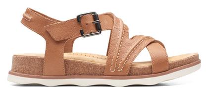 Brynn Ave Δερμάτινα Γυναικεία Σανδάλια Light Tan Clarks από το Parex