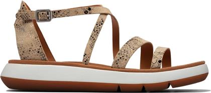 Clarks Jemsa Strap Δερμάτινα Ανατομικά Σανδάλια σε Μπεζ Χρώμα από το Modivo