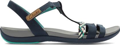 Clarks Tealite Grace Δερμάτινα Γυναικεία Σανδάλια σε Navy Μπλε Χρώμα από το Step One