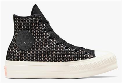 Chuck Taylor All Star Crochet Lift Flatforms Sneakers Black / Egret Converse
