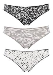 Βαμβακερά Γυναικεία Slip 3Pack Animal Print Cotonella από το Zaboo