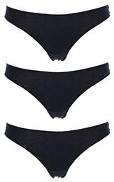 Βαμβακερά Γυναικεία String 3Pack Μαύρο Cotonella