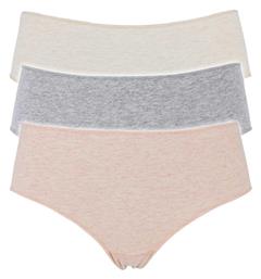 Βαμβακερά Ψηλόμεσα Γυναικεία Slip 3Pack Πολυχρωμο Cotonella