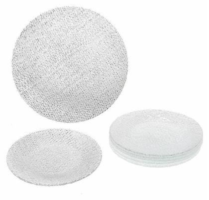 Cotton Πιάτο Γλυκού Γυάλινο Clear με Διάμετρο 21cm 7τμχ Cryspo Trio