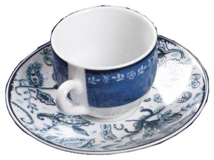 Mediterraneo Σετ Φλιτζάνια Καφέ από Πορσελάνη Μπλε 100ml 6τμχ Cryspo Trio