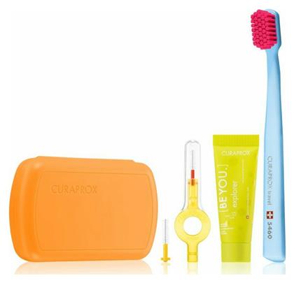 Be You Travel Set Οδοντόβουρτσα Ultra Soft Πορτοκαλί Curaprox
