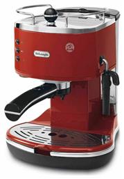Espresso Icona Eco 0132106081 Μηχανή Espresso 1100W Πίεσης 15bar Κόκκινη De'Longhi