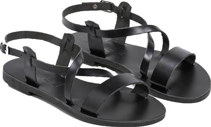 Δερμάτινα σανδάλια με χιαστί λουράκια - Μαύρο από το Issue Fashion