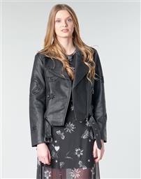 Desigual Δερμάτινο Γυναικείο Biker Jacket Μαύρο από το Spartoo