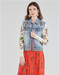Desigual Athlas Κοντό Γυναικείο Τζιν Μπουφάν Μπλε από το Spartoo