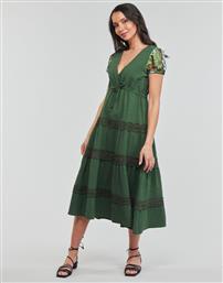 Desigual Gingy Midi Καλοκαιρινό All Day Φόρεμα Κοντομάνικο Πράσινο