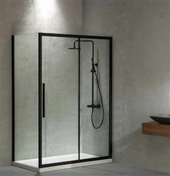 Flow Slider 1+1 Διαχωριστικό Ντουζιέρας 107-111x195cm Black Matt Devon