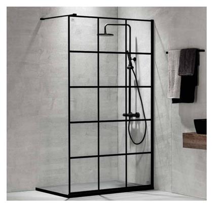 Iwis Decor Walk-in Διαχωριστικό Ντουζιέρας 100x200cm Clean Glass Black Matt Devon