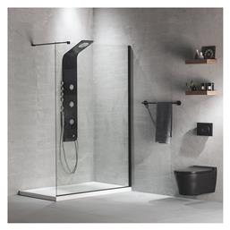 Iwis Walk-in Διαχωριστικό Ντουζιέρας 67-69x200cm Clean Glass Black Matt Devon