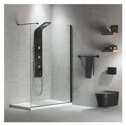 Iwis Walk-in Διαχωριστικό Ντουζιέρας 80x200cm Clean Glass Black Matt Devon