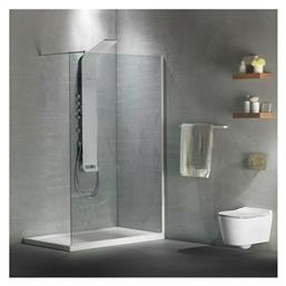 Iwis Walk-In Διαχωριστικό Ντουζιέρας 90x200cm Clean Glass White Matt Devon