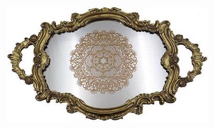 Διακοσμητικός Δίσκος Μεταλλικός με Καθρέπτη 46.7x3.4x27.8cm 5τμχ - Estheti