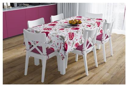 Τραπεζομάντηλο Αλέκιαστο Σετ 2τμχ Pomegranate 458 White 140x220εκ. Dimcol