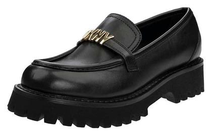 Δερμάτινα Γυναικεία Loafers σε Μαύρο Χρώμα DKNY