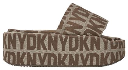 Γυναικεία Σανδάλια Flatforms σε Καφέ Χρώμα DKNY