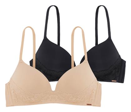 Beige/Black Σουτιέν με Ελαφριά Ενίσχυση χωρίς Μπανέλες Dorina