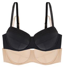 Black/Beige Σουτιέν με Ελαφριά Ενίσχυση & Μπανέλες 2Pack Dorina