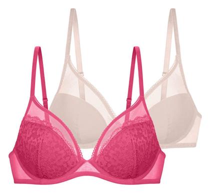 Pink/beige Σουτιέν για Βαθύ Ντεκολτέ & Μπανέλες 2Pack Dorina